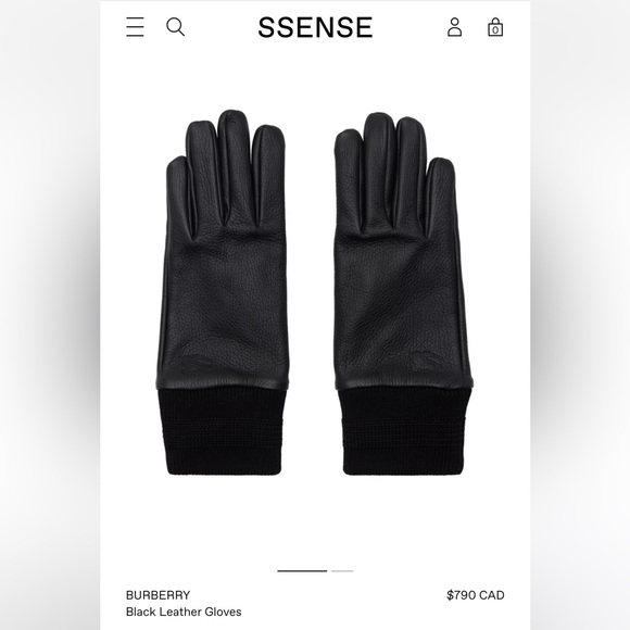 BURBERRY Authentic Women's 100% Sheep Leather Gloves Lined 6 1/2 - Picture 2 of 12